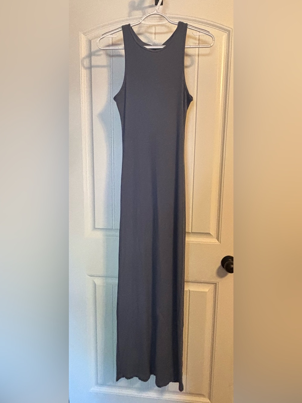 Ribbed Sleeveless Tank Dress in Deep Blue